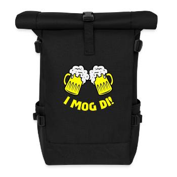 bier i mog di - Rolltop Rucksack - Schwarz - Vorne