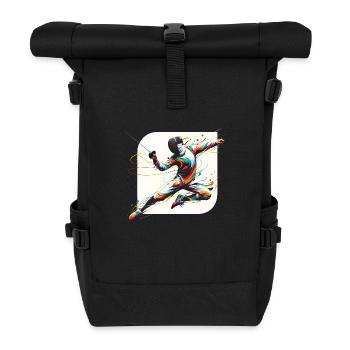 Abstract Fencer Fencing - Roll Top Backpack - black - Front