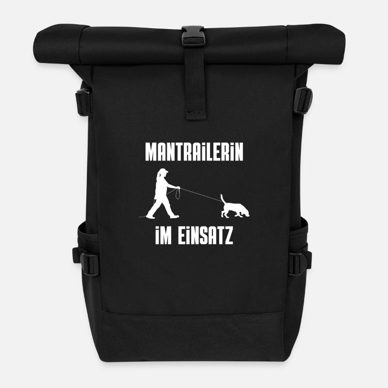 Mantrailerin im Einsatz - Rolltop Rucksack - Schwarz