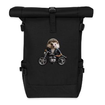 Hérisson motard - Sac à dos roll top - noir - Devant