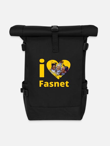 i love Fasnet 2 - Rolltop Rucksack - Schwarz