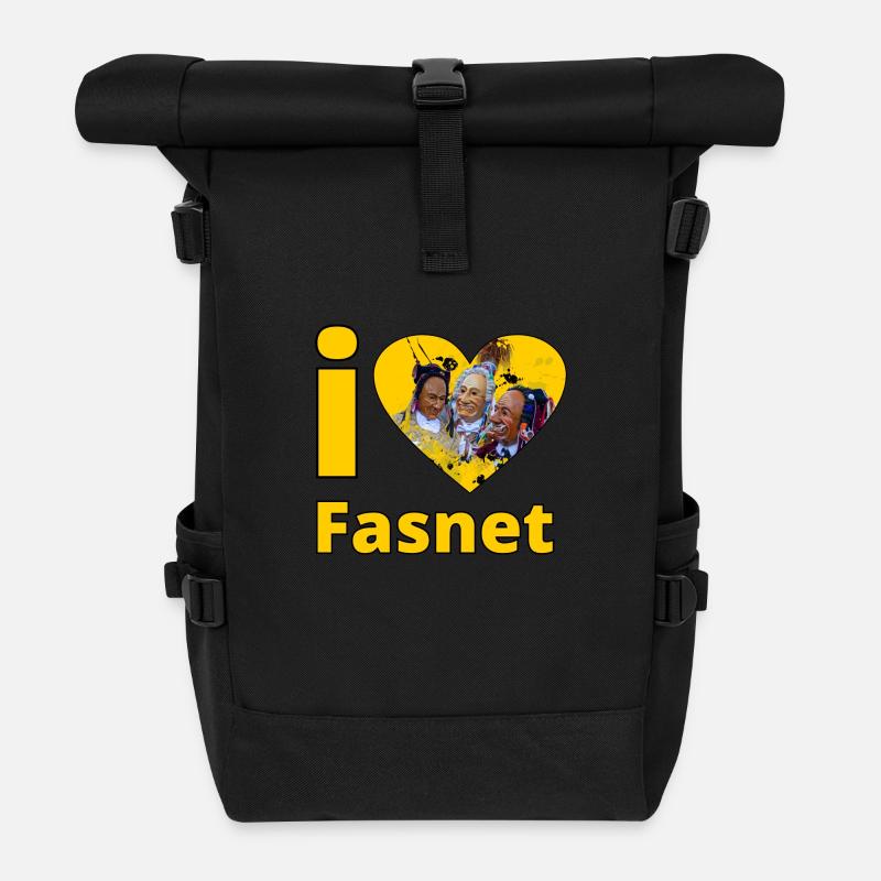 i love Fasnet 2 - Rolltop Rucksack - Schwarz