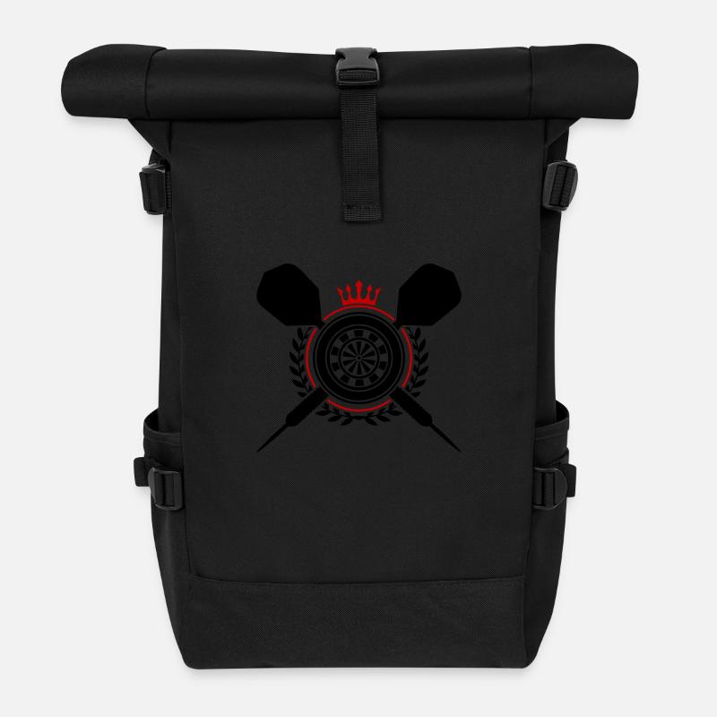 Darts Dartpfeil Dartscheibe - Rolltop Rucksack - Schwarz