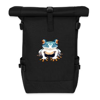 Frog Vector Art with Vibrant Colors Illustration - Roll Top Backpack - black - Front