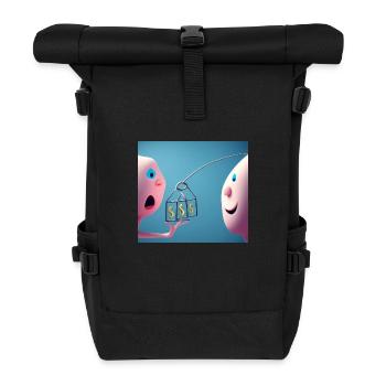 Autistic Art - Beziehung - Rolltop Rucksack - Schwarz - Vorne