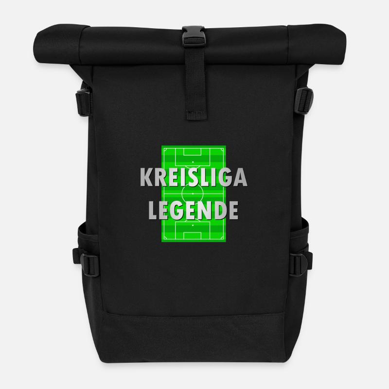 Kreisligalegende1 - Roll Top Backpack - black