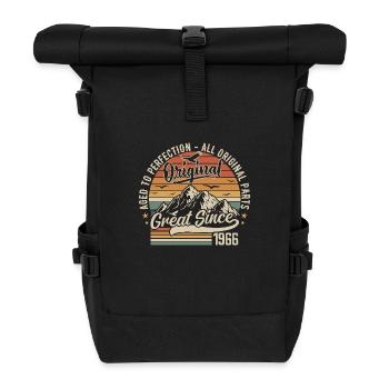 Vintage Born in 1966 | 59th Anniversary Gift 1966 - Roll Top Backpack - black - Front