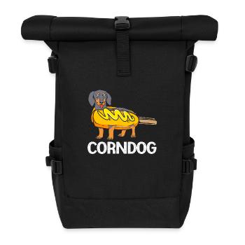 Hot Dog Snack - Roll Top Backpack - black - Front