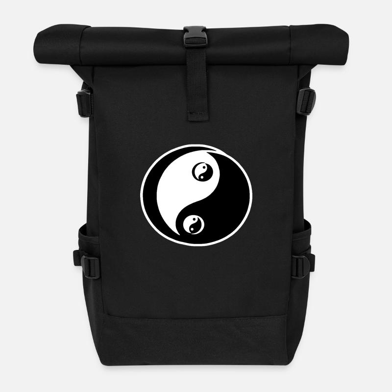 Yin Yang - Rolltop Rucksack - Schwarz