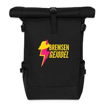 Lustiges Rad Design - Die Bremse jodelt - Rolltop Rucksack - Schwarz - Vorne