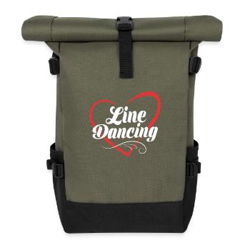 Line Dance - Roll Top Backpack - olive/black - Front