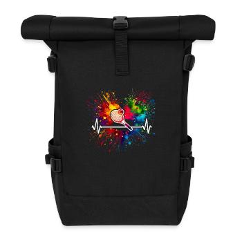 Tennis Herzschlag - Rolltop Rucksack - Schwarz - Vorne