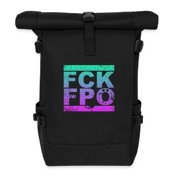 FCK FPÖ - Montrer l’exemple contre la droite (vintage) - Sac à dos roll top - noir - Devant