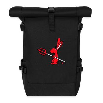 Hase Teufel Dämon Böse Satan Hölle Dreizack Kostüm - Rolltop Rucksack - Schwarz - Vorne