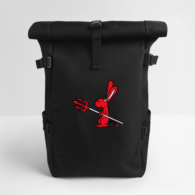 Bunny Devil Demon Evil Satan Hell Trident Costume Roll Top Backpack