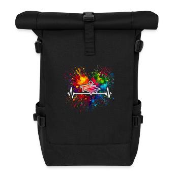 Tischtennis Herzschlag - Rolltop Rucksack - Schwarz - Vorne