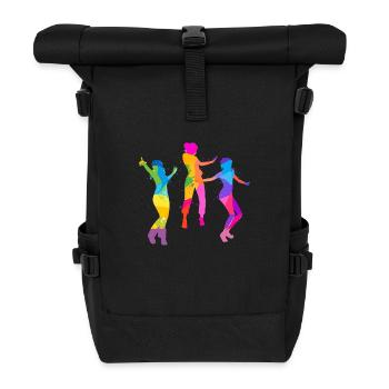 dancer,dance,illustration,colorful,graffiti - Roll Top Backpack - black - Front