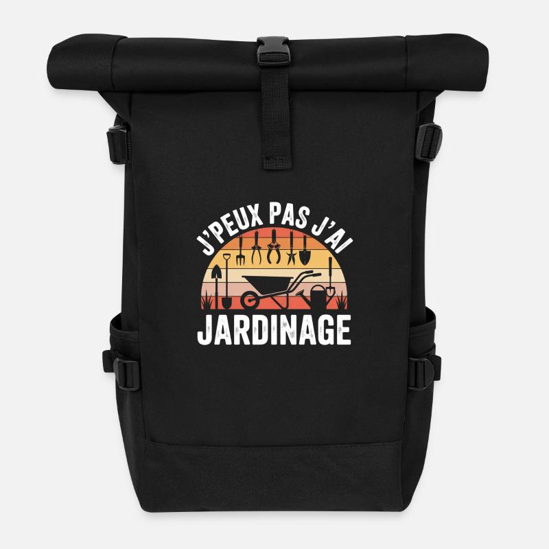 Ich kann nicht Ich Hof Garten Humor Gärtner Geschenk - Rolltop Rucksack - Schwarz