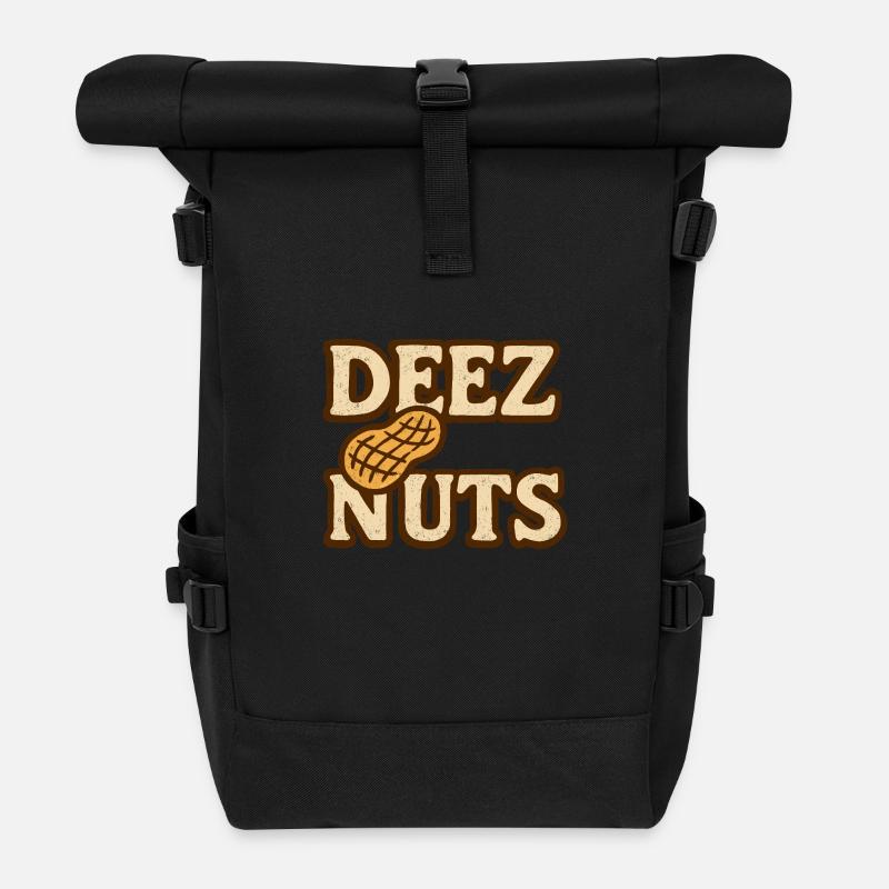 Deez Nuts - Weathered look - Roll Top Backpack - black