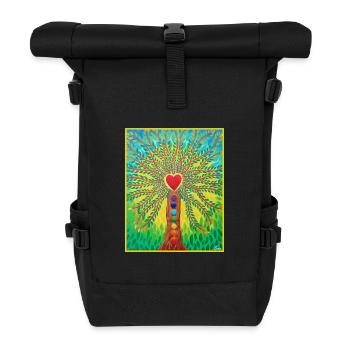 Lebensbaum Lebensenergie - Sonja von Staden - Rolltop Rucksack - Schwarz - Vorne