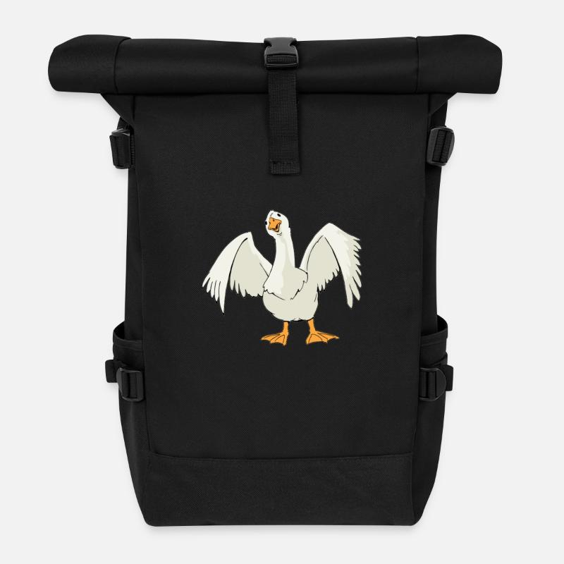Goose comic - Roll Top Backpack - black