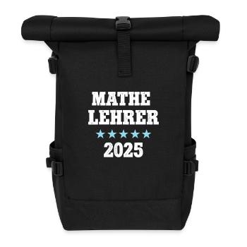Mathelehrer 2025 Beruf Studium Lehramt Mathe - Rolltop Rucksack - Schwarz - Vorne