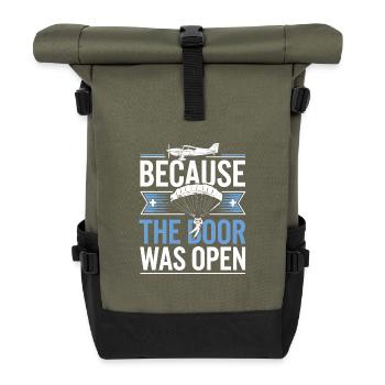 Because the door was open | Skydiving - Roll Top Backpack - olive/black - Front