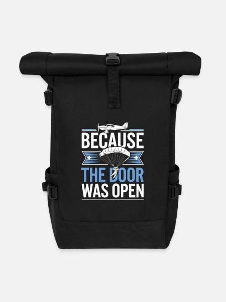 Because the door was open | Fallschirmspringen - Rolltop Rucksack - Schwarz