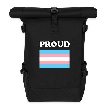 Trans Pride Transpride Flagge - Rolltop Rucksack - Schwarz - Vorne