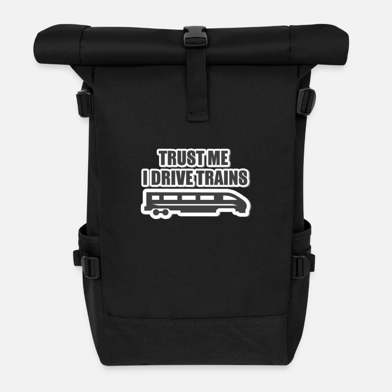 Lokführer, Zugführer, Eisenbahn, U-Bahn, ICE, Zug - Rolltop Rucksack - Schwarz