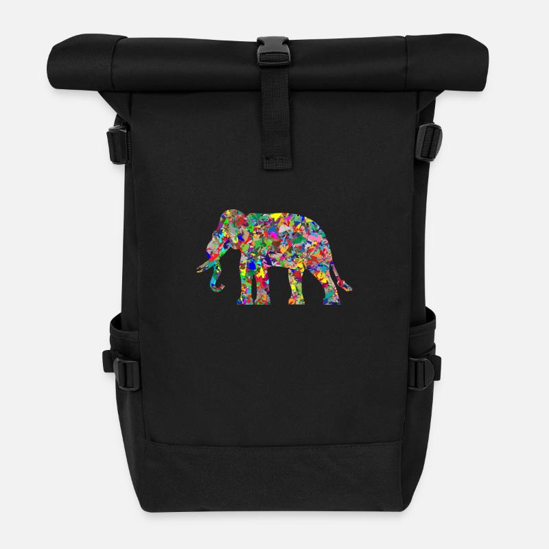 éléphant - Sac à dos roll top - noir