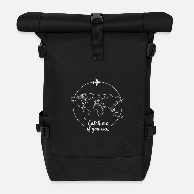 Catch me Travel Design - Roll Top Backpack - black