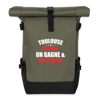 Rugby Toulouse Humour Cadeau Supporter - Sac à dos roll top - olive/noir - Devant