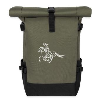 Reiterin weiß - Rolltop Rucksack - Olive/Schwarz - Vorne