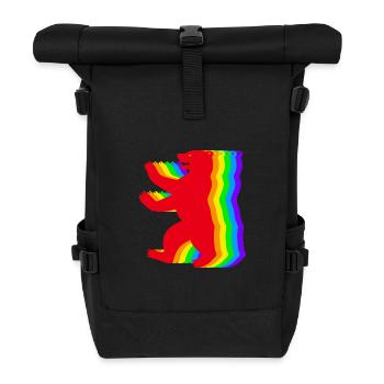 Berlin Rainbow Bears - Roll Top Backpack - black - Front
