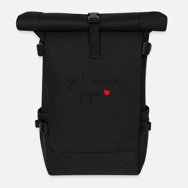 je t'aime papa... - Sac à dos roll top - noir