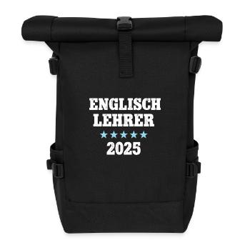 Englischlehrer 2025 Beruf Studium Lehramt Englisch - Rolltop Rucksack - Schwarz - Vorne