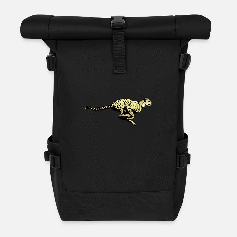 guépard chat ocelot léopard jaguar, guépard wildcat23 - Sac à dos roll top - noir