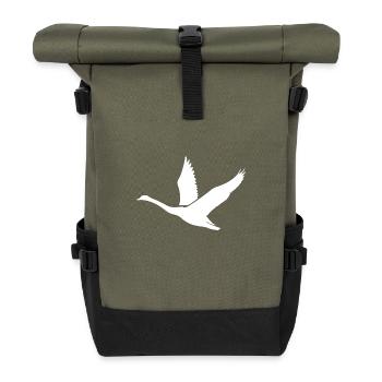 Tatouage de cygne avec des ailes - Sac à dos roll top - olive/noir - Devant