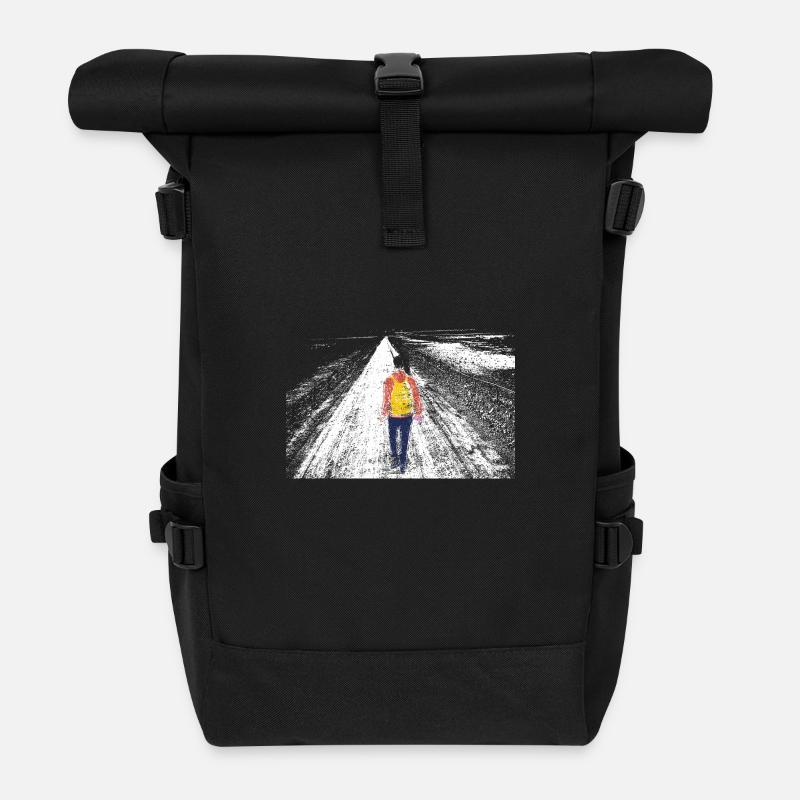 Single Girl - Roll Top Backpack - black