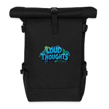 Loud Thoughts – Graffiti Lettering Design. - Roll Top Backpack - black - Front