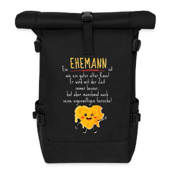 Un mari, c’est comme du fromage ! Drôle de dicton - Sac à dos roll top - noir - Devant