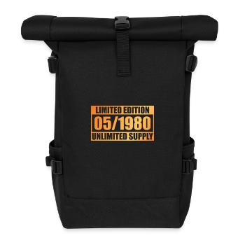 45. Geburtstag Limited Edition - ꝏ Supply 05/1980 - Rolltop Rucksack - Schwarz - Vorne