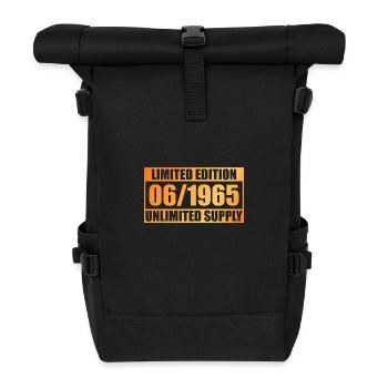 60. Geburtstag Limited Edition - ꝏ Supply 06/1965 - Rolltop Rucksack - Schwarz - Vorne