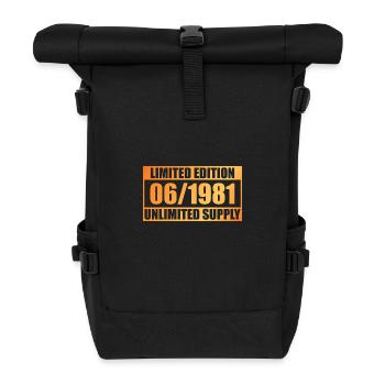 44. Geburtstag Limited Edition - ꝏ Supply 06/1981 - Rolltop Rucksack - Schwarz - Vorne