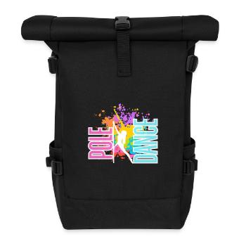 Pole Dance Splash Neon Colors - Roll Top Backpack - black - Front