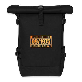 50. Geburtstag Limited Edition - ꝏ Supply 09/1975 - Rolltop Rucksack - Schwarz - Vorne