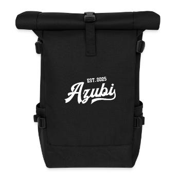 Azubi 2025 Lehrling Beginn Start Ausbildung Lehre - Rolltop Rucksack - Schwarz - Vorne