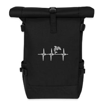 Herzschlag für elegante tribal Delfine - Rolltop Rucksack - Schwarz - Vorne