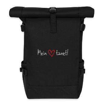 Mein Herz tanzt! Tanzendes Herz Spruch für Tänzer - Rolltop Rucksack - Schwarz - Vorne